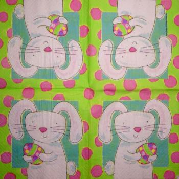 184 Hasen: unnatürlich - 3-lagig - 35x35 cm